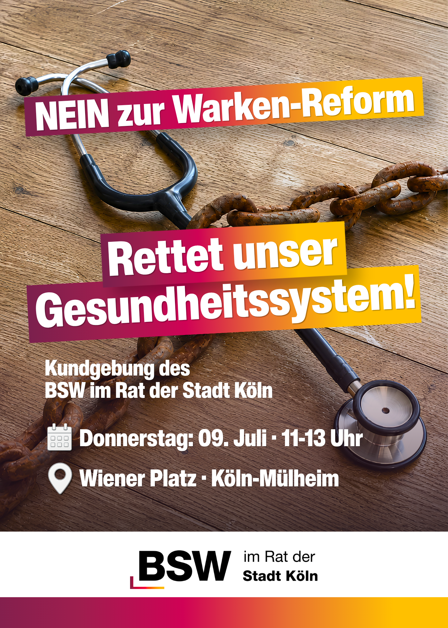 BSW Ratsgruppe informiert über Gefahren für Gesundheitsversorgung vor Ort